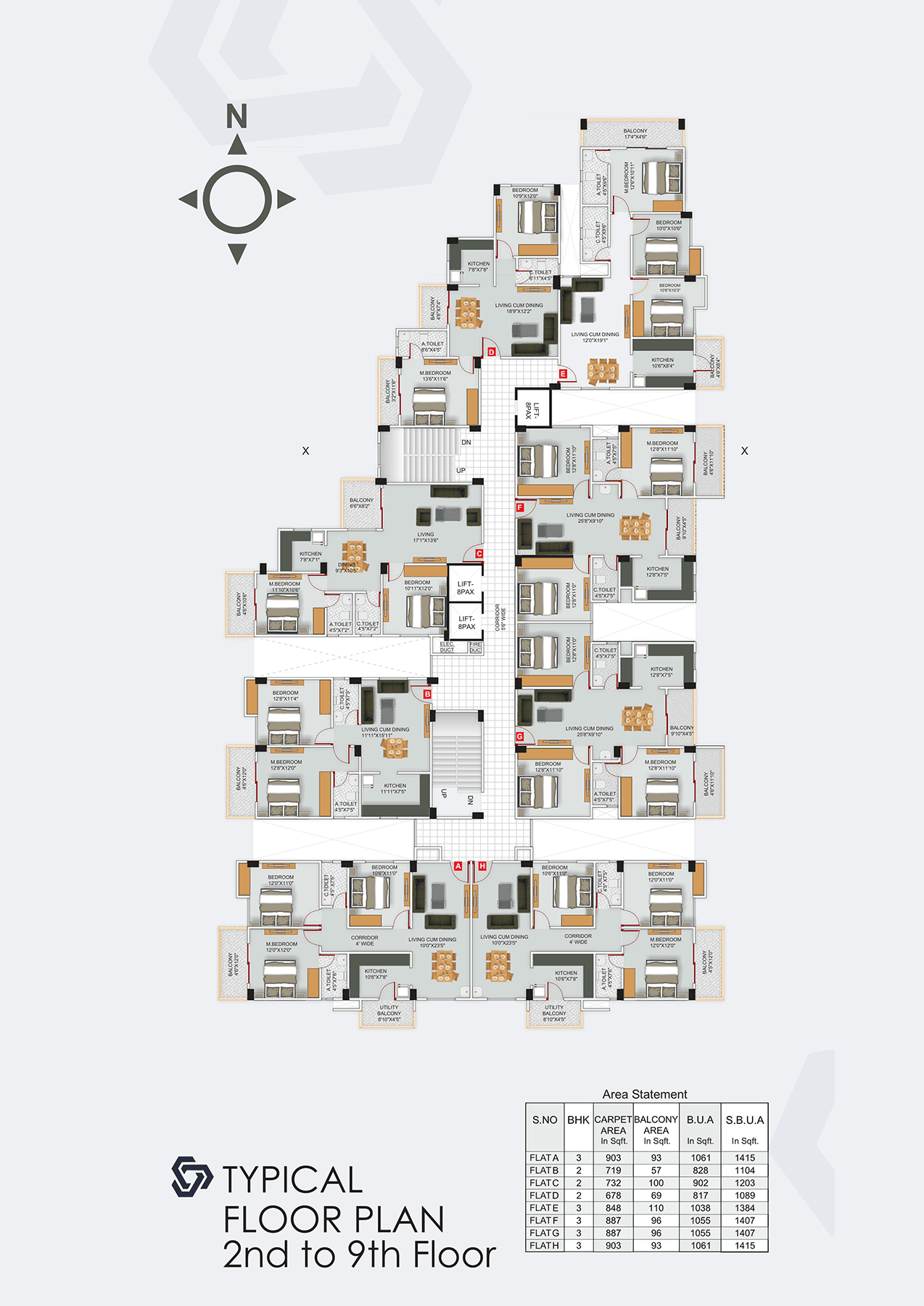 Floor Plan 2nd to 9th